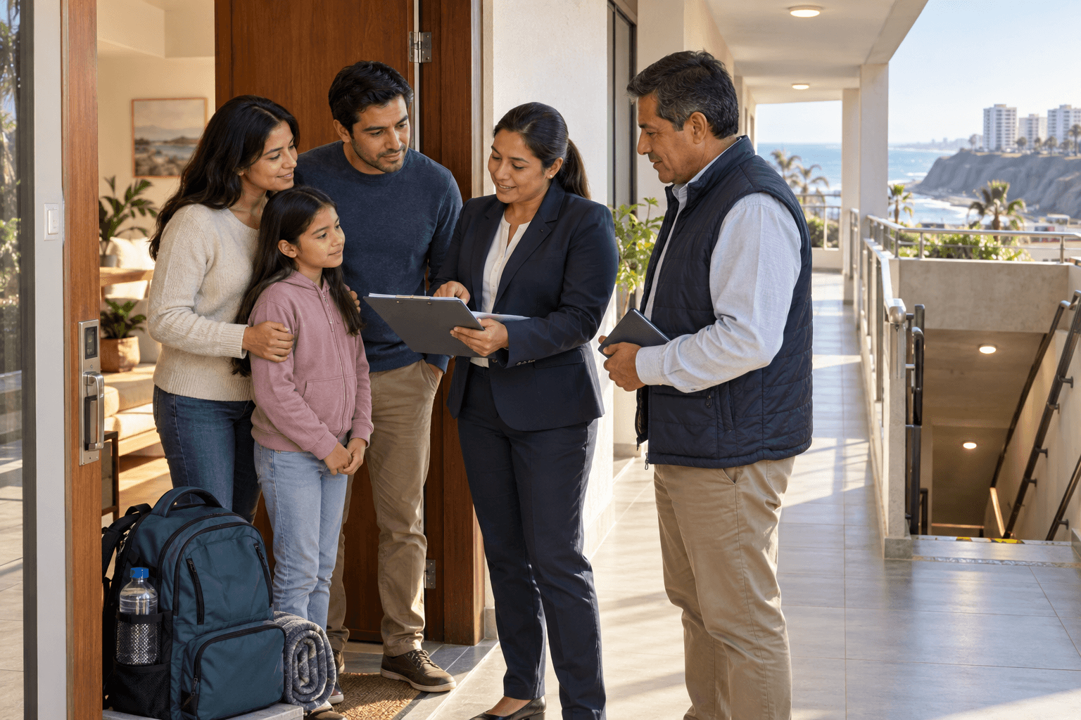 Familia peruana coordina con la administración el enlace entre el plan de emergencia del hogar y el del condominio